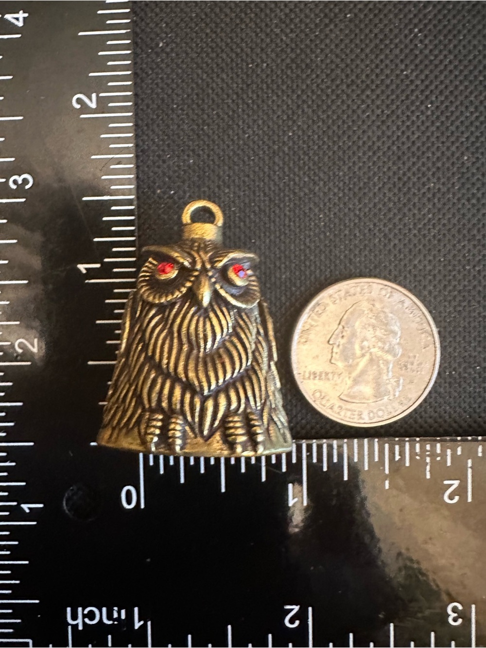Miniature Brass Owl Charm Bell Collectible Figurine - Picture 4 of 14